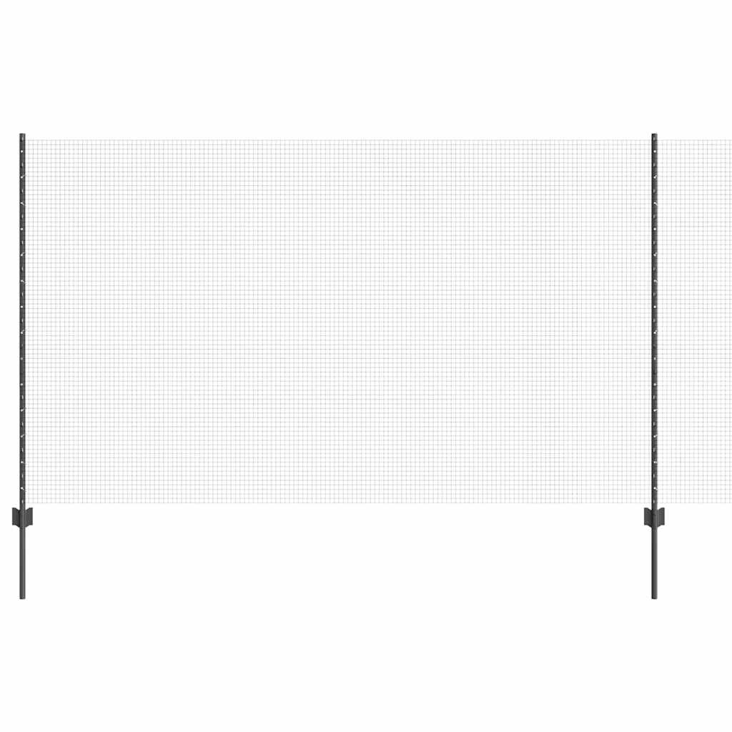 Sveiset trådgjerde med stolper 50 x 1,4 m PVC-belagt stål Grå