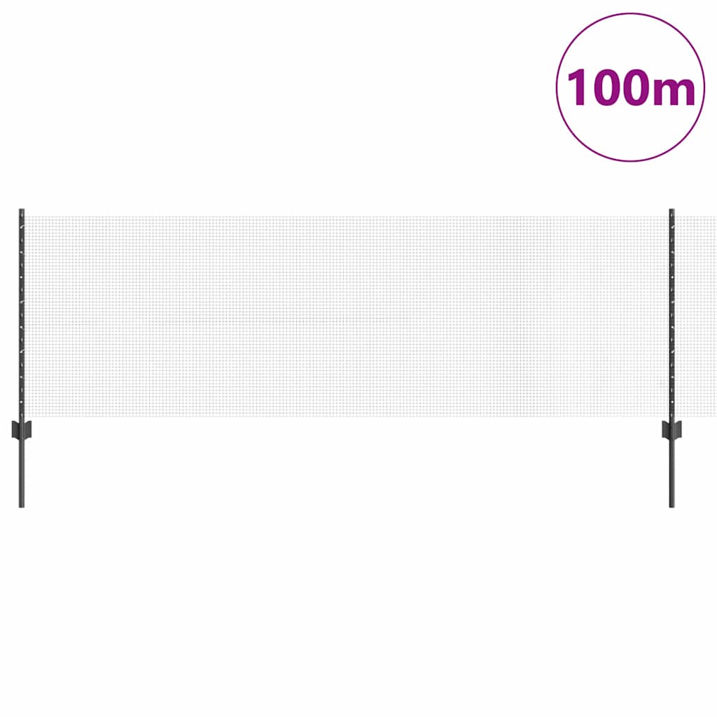 Sveiset trådgjerde med stolper 100 x 0,8 m PVC-belagt stål Grå