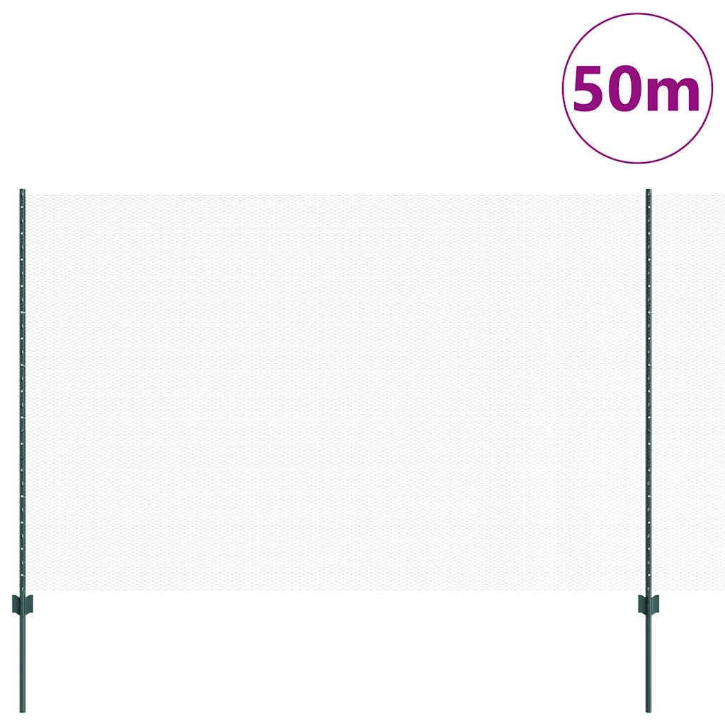 Sekskantet gjerde med post 50 x 1,6 m PVC-belagt stål Grønn
