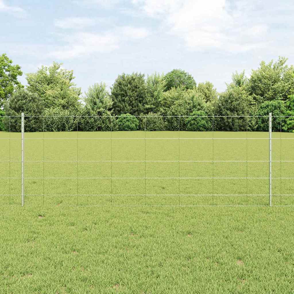 Utendørs Viltgjerde med Stolper 25 x 0,8 m Galvanisert stål