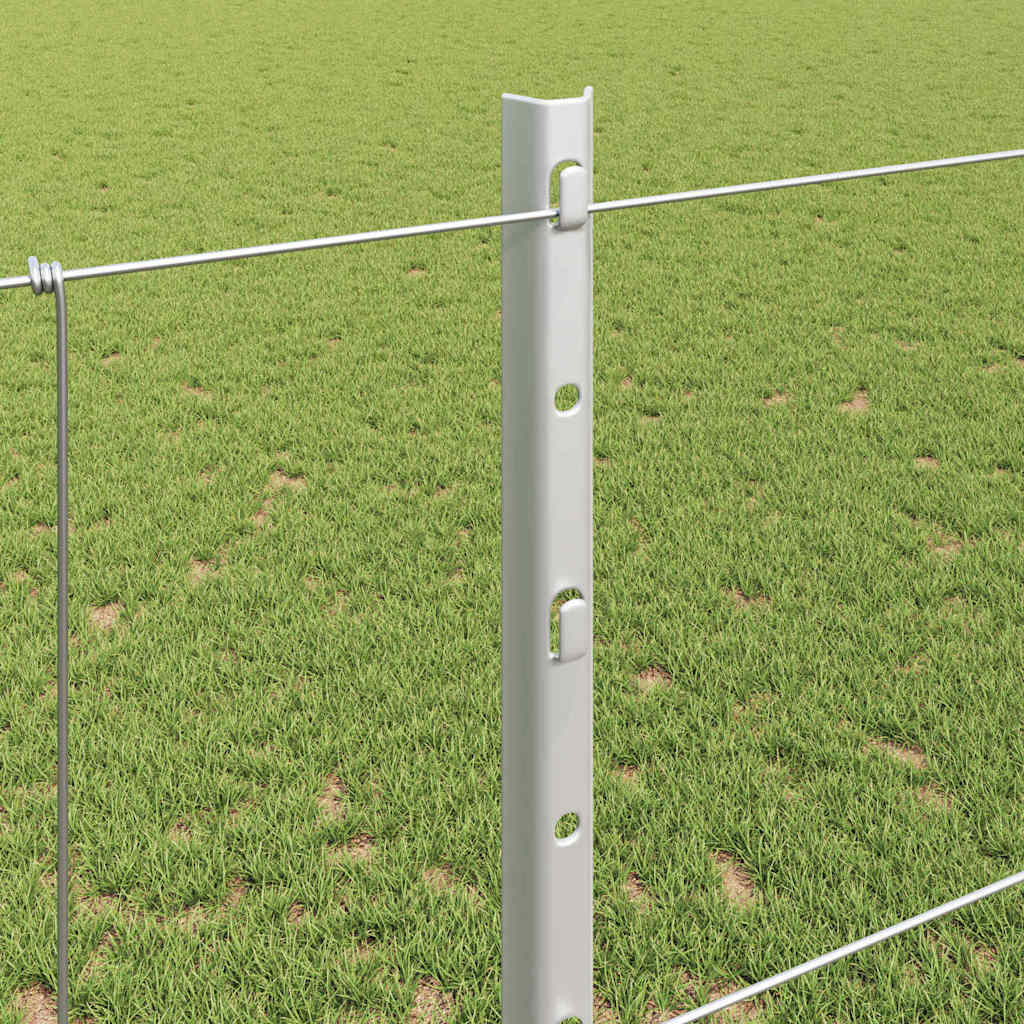 Utendørs Viltgjerde med Stolper 25 x 1,2 m Galvanisert stål