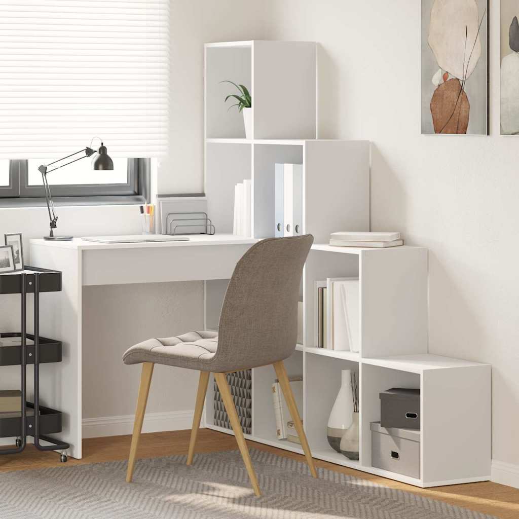 Hjørneskrivebord Hvit 101,5 x 149,5 x 149,5 cm Konstruert tre