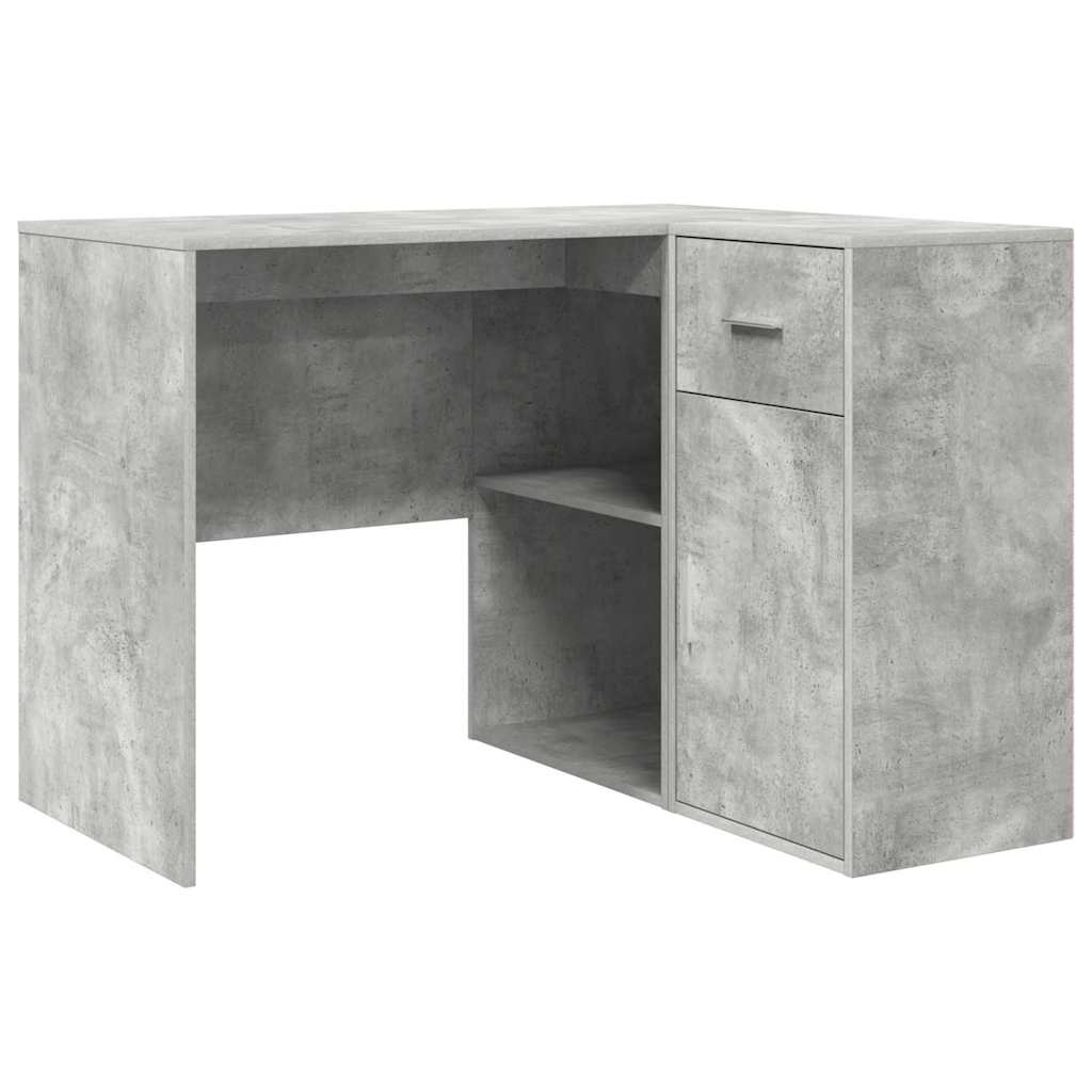 Hjørneskrivebord med skuff Betonggrå 102 x 88 x 75 cm