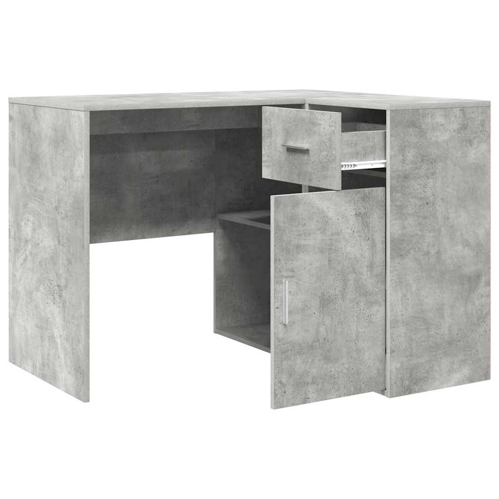 Hjørneskrivebord med skuff Betonggrå 102 x 88 x 75 cm