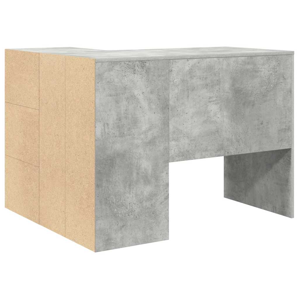 Hjørneskrivebord med skuff Betonggrå 102 x 88 x 75 cm