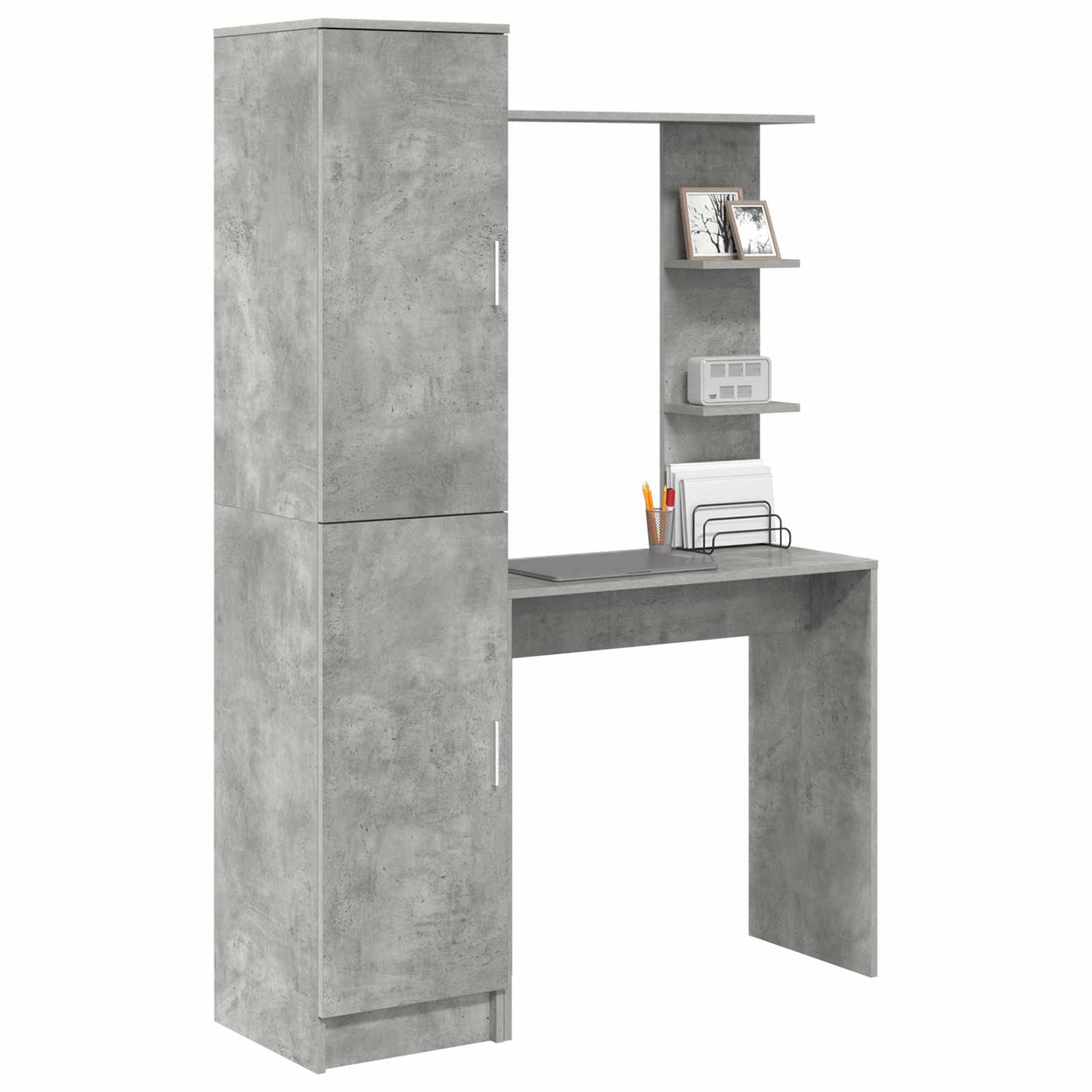 Skrivebord 2 pcs Betonggrå vidaXL