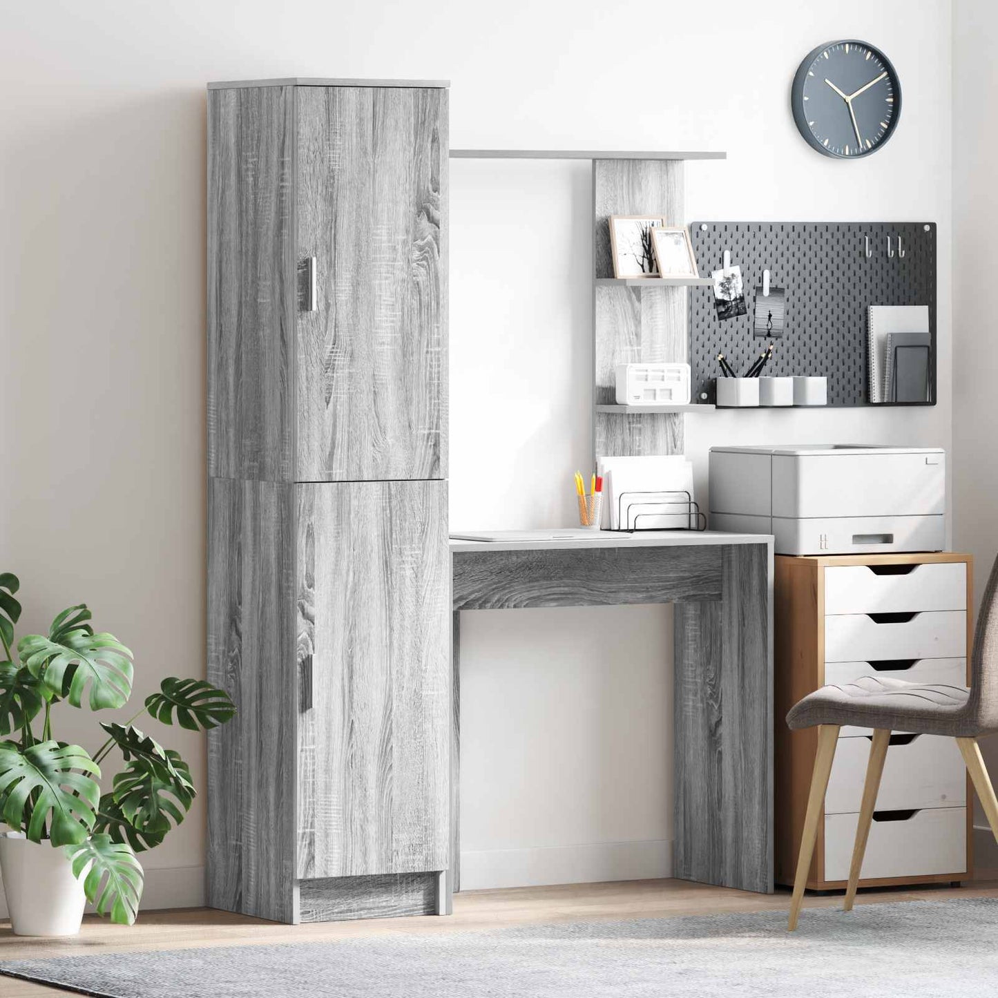 Skrivebord 2 pcs Grå Sonoma