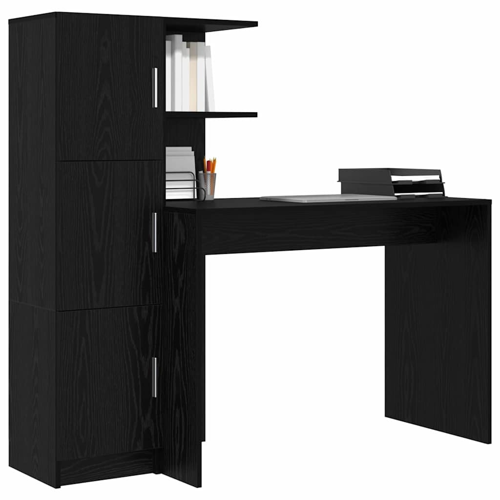 Skrivebord 2 pcs Svart Eik