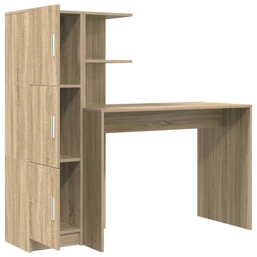Skrivebord 2 pcs Sonoma eik vidaXL
