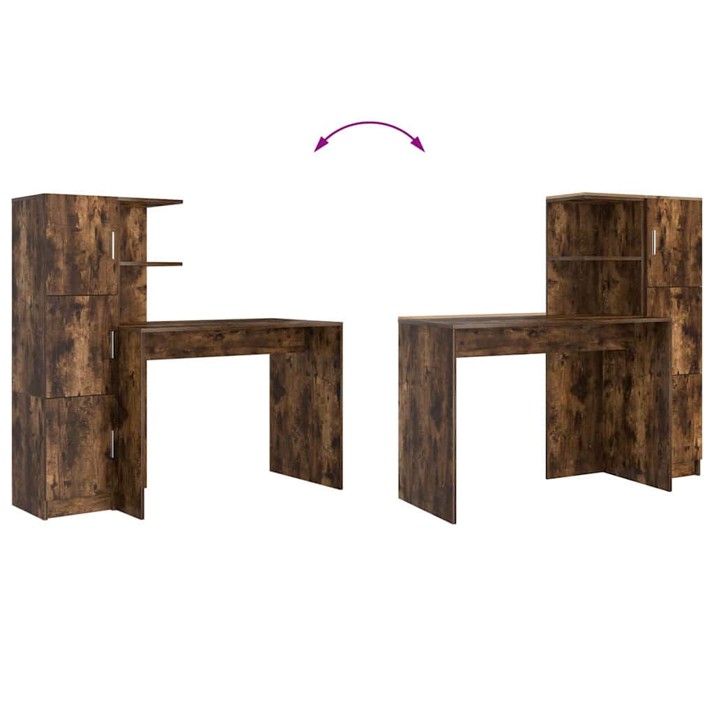 Skrivebord 2 pcs Røkt eik