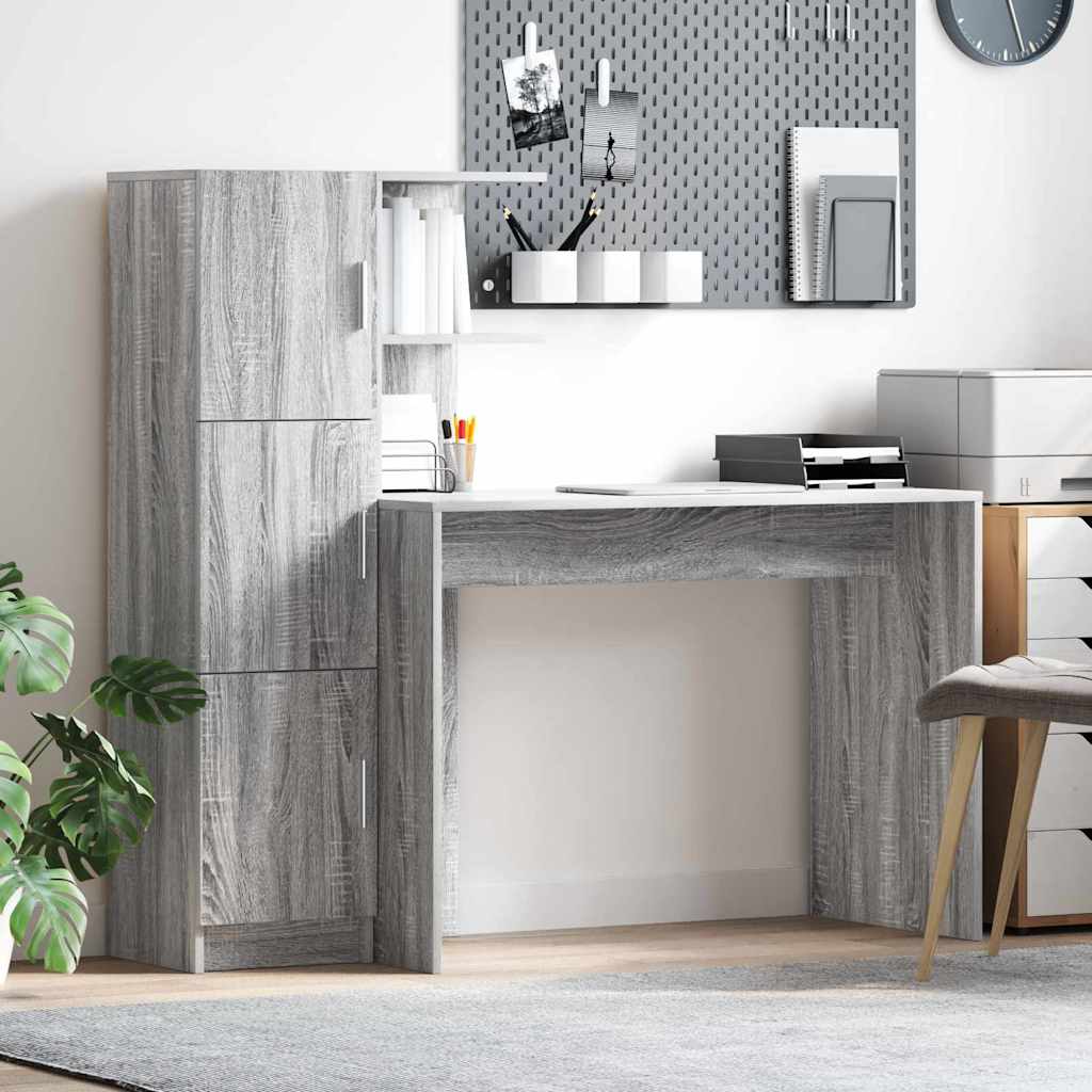 Skrivebord 2 pcs Grå Sonoma