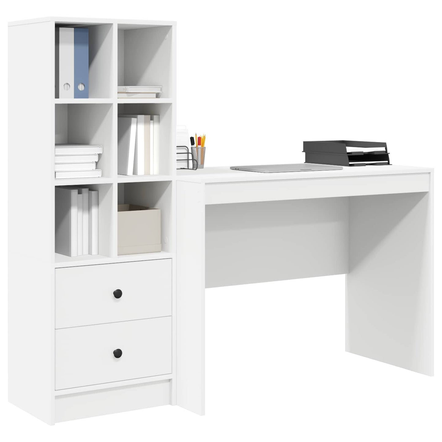 Skrivebord med skuff 2 pcs Hvit