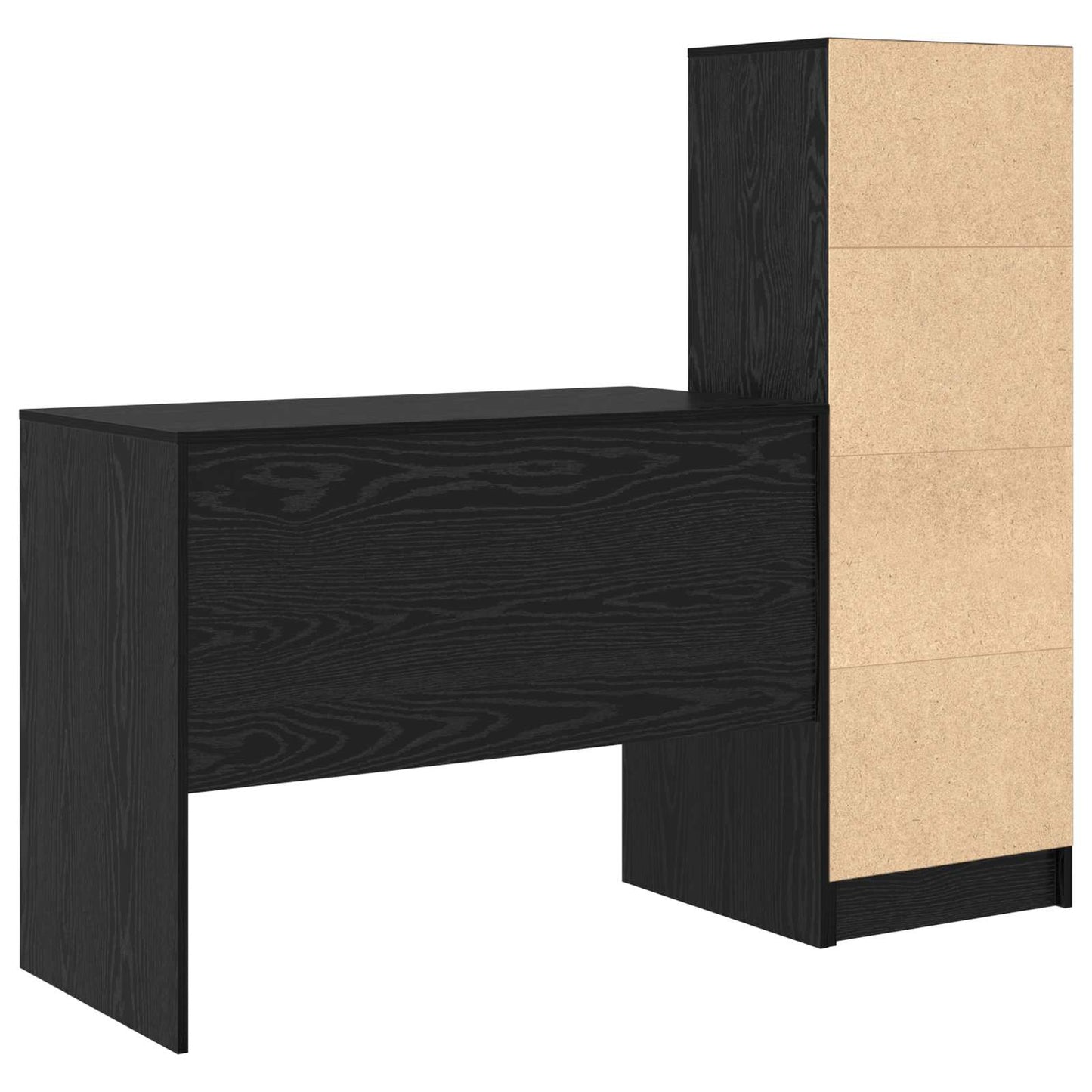 Skrivebord med skuff 2 pcs Svart Eik