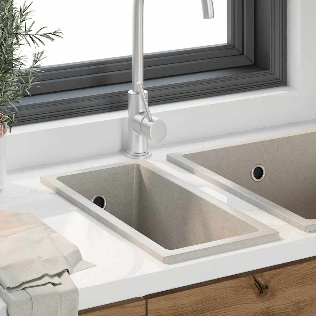 Kjøkkenvask Beige 21 x 44 x 14 cm Granitt