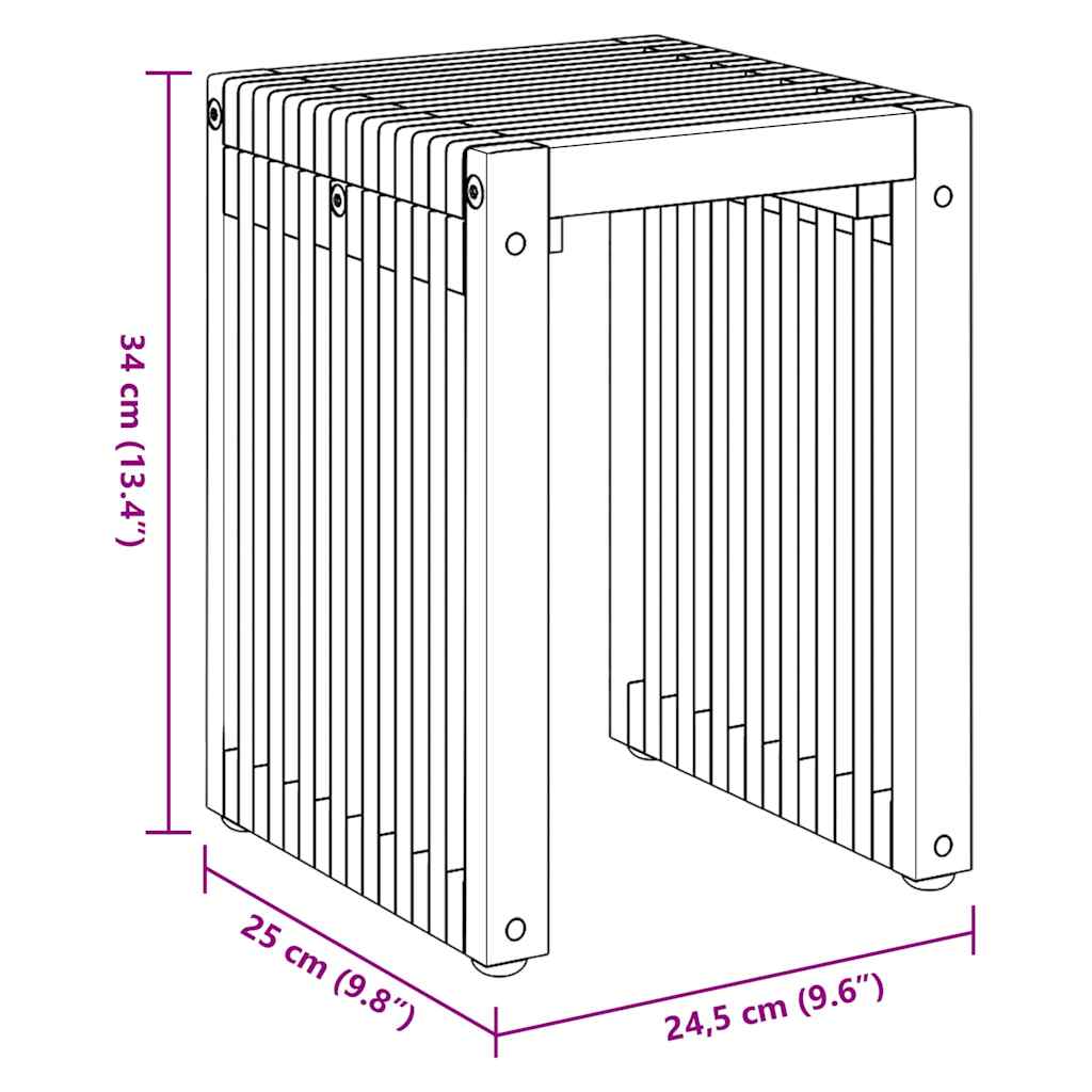 Hagesidebord 3 pcs Brun 33 x 44,5 x 51 cm Massivt Teaktre
