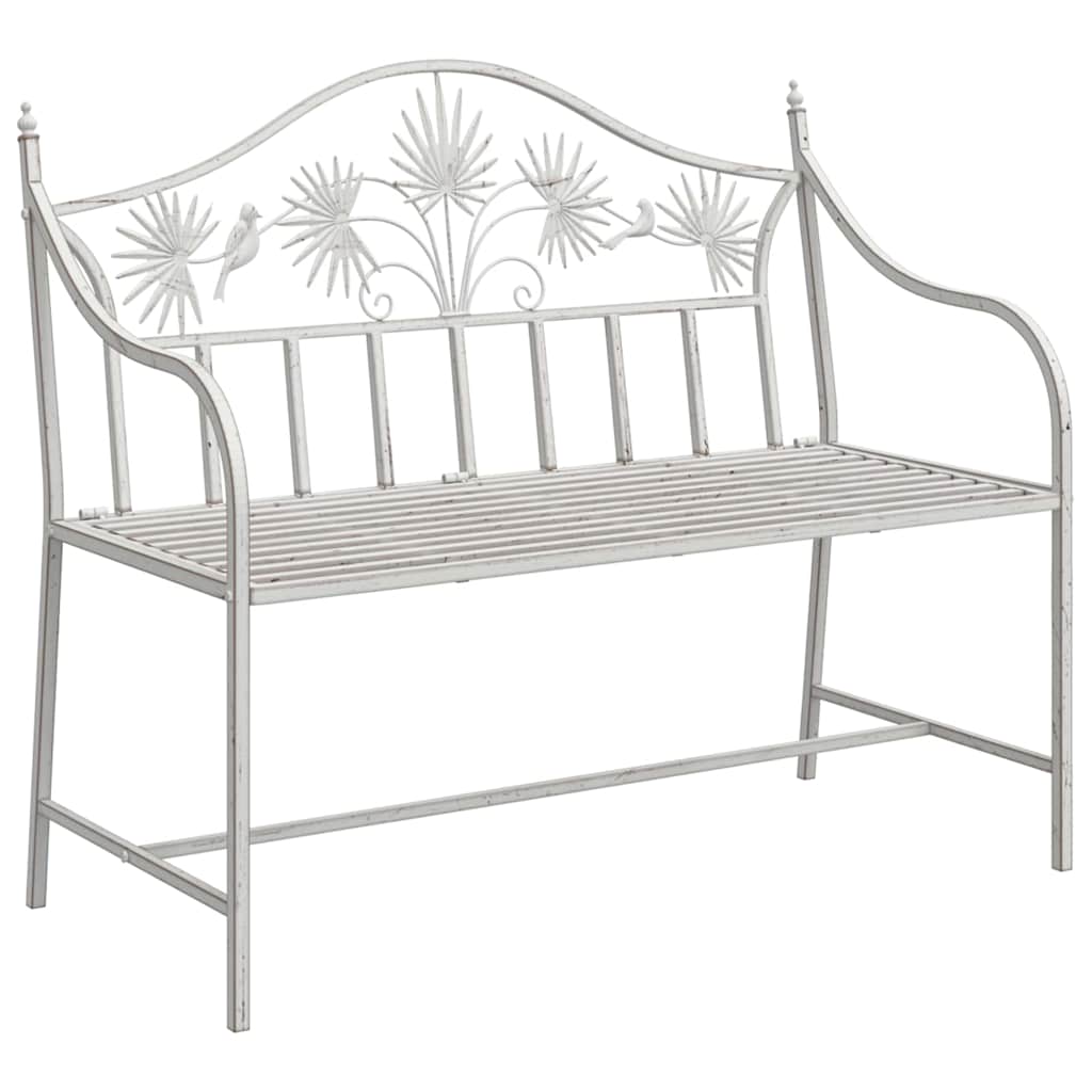 Hagebenk Antikk hvit 104 x 52,5 x 89 cm Stål