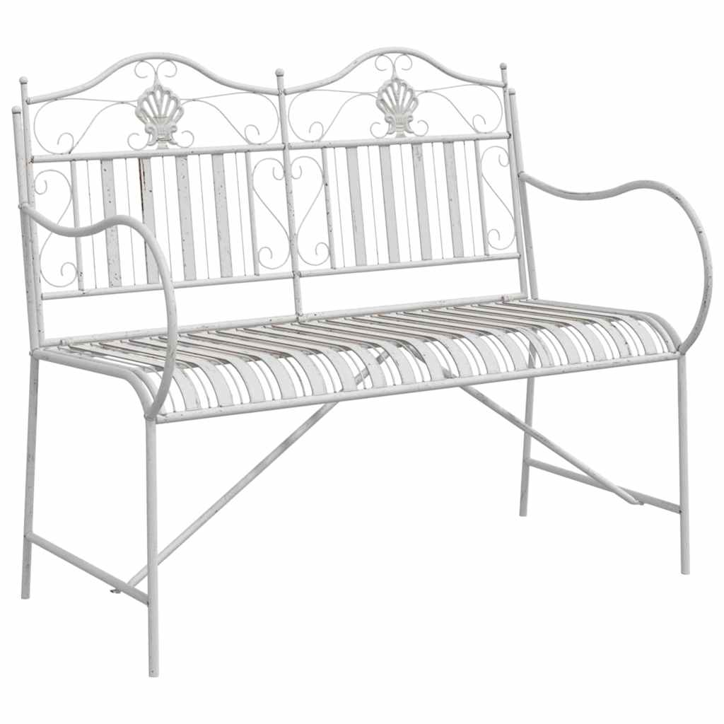 Hagebenk Antikk hvit 103,5 x 59 x 89 cm Stål