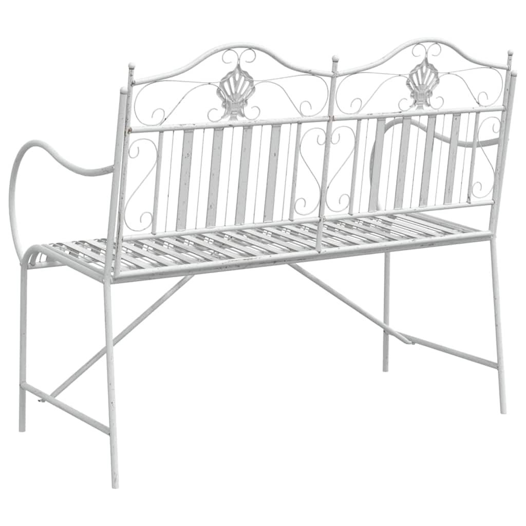 Hagebenk Antikk hvit 103,5 x 59 x 89 cm Stål
