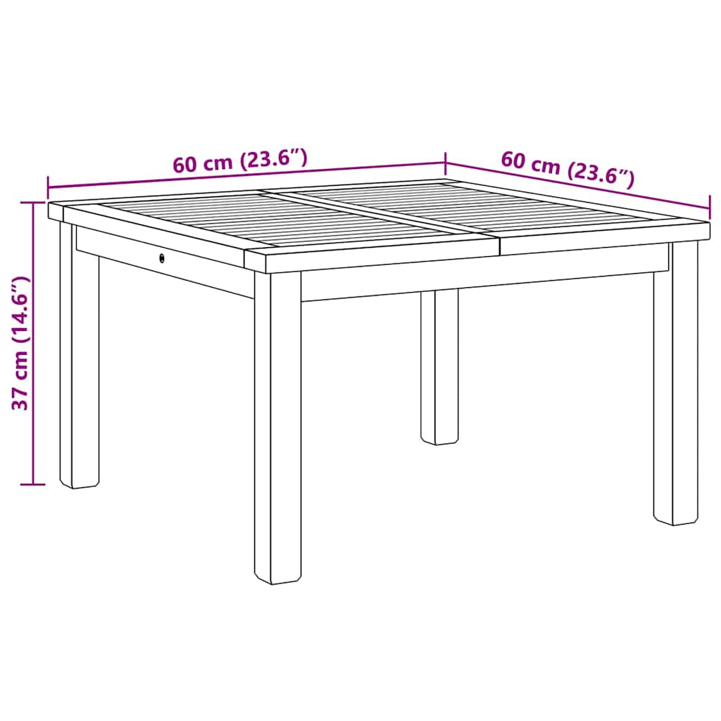 Kaffebord Brun 60 x 60 x 36 cm Massivt Teaktre