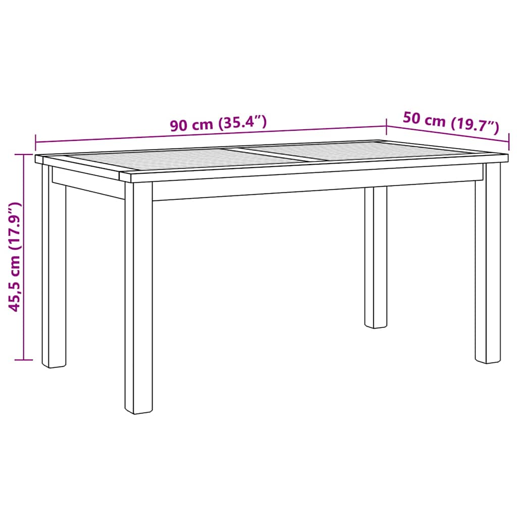 Kaffebord Brun 90 x 50 x 45,5 cm Massivt Teaktre