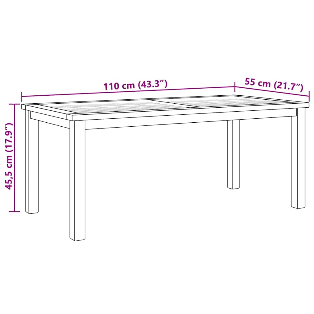 Kaffebord Brun 110 x 55 x 45 cm Massivt Teaktre