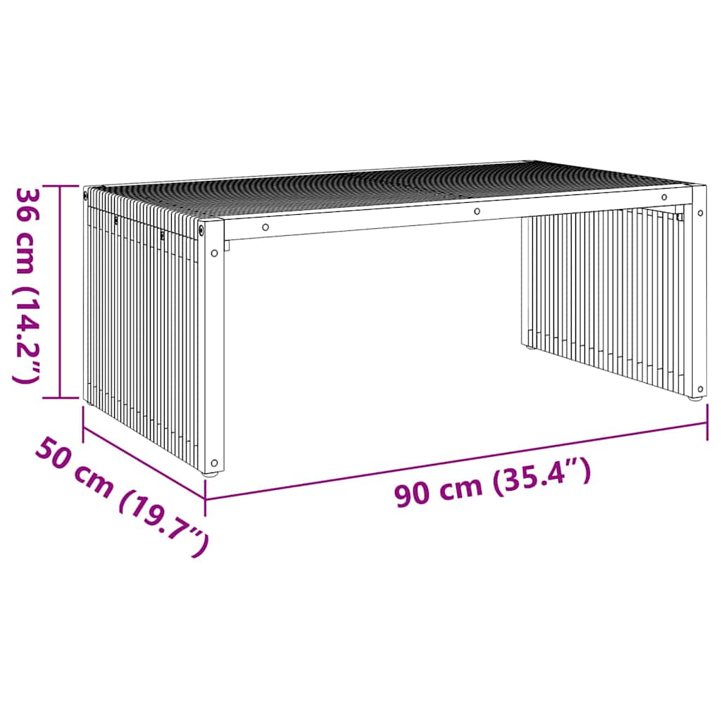 Hagesidebord Brun 90 x 50 x 36 cm Massivt Teaktre
