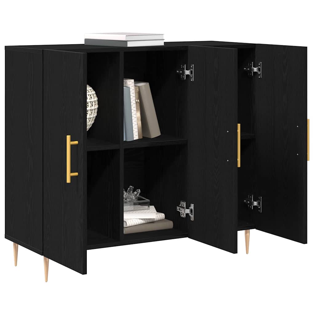 Serviesskap Svart Eik 90 x 34 x 80 cm Konstruert tre