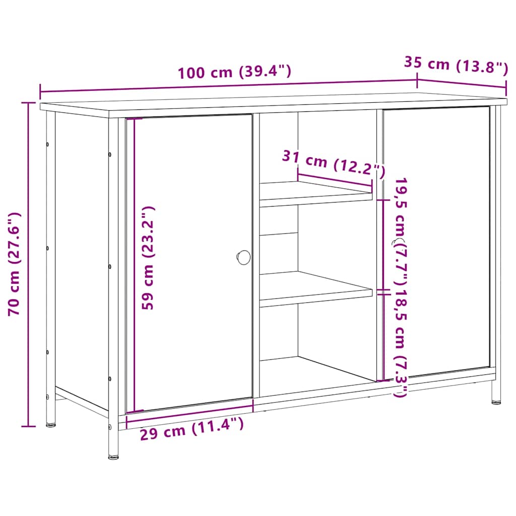 Serviesskap Artisan Eik 100 x 35 x 70 cm