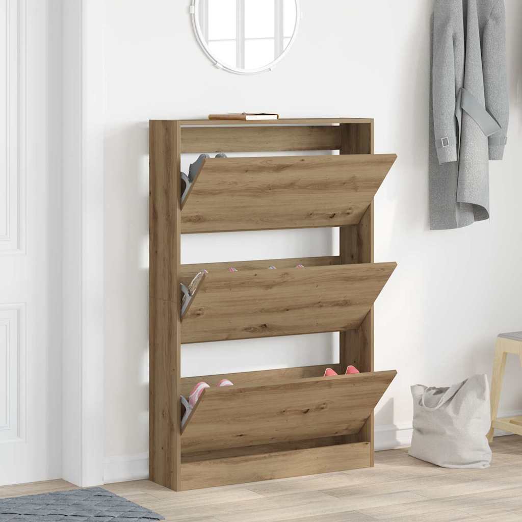 Sko Skap med dør Artisan Eik 80 x 21 x 125,5 cm Konstruert tre