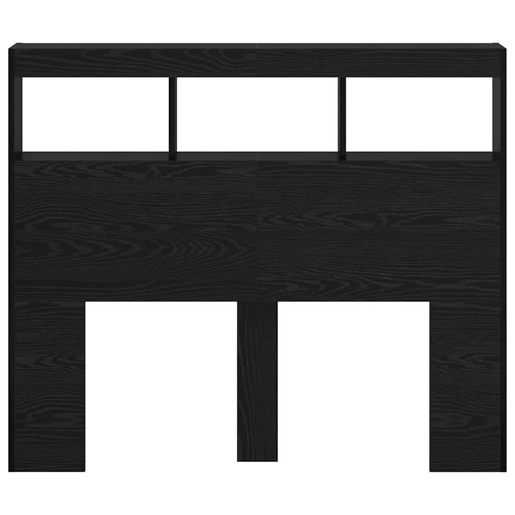 Hodegavl med hylle Svart Eik 120 x 17 x 102 cm Konstruert tre