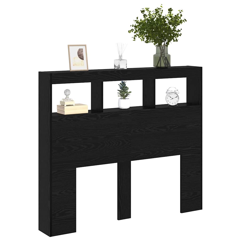 Hodegavl med hylle Svart Eik 120 x 17 x 102 cm Konstruert tre