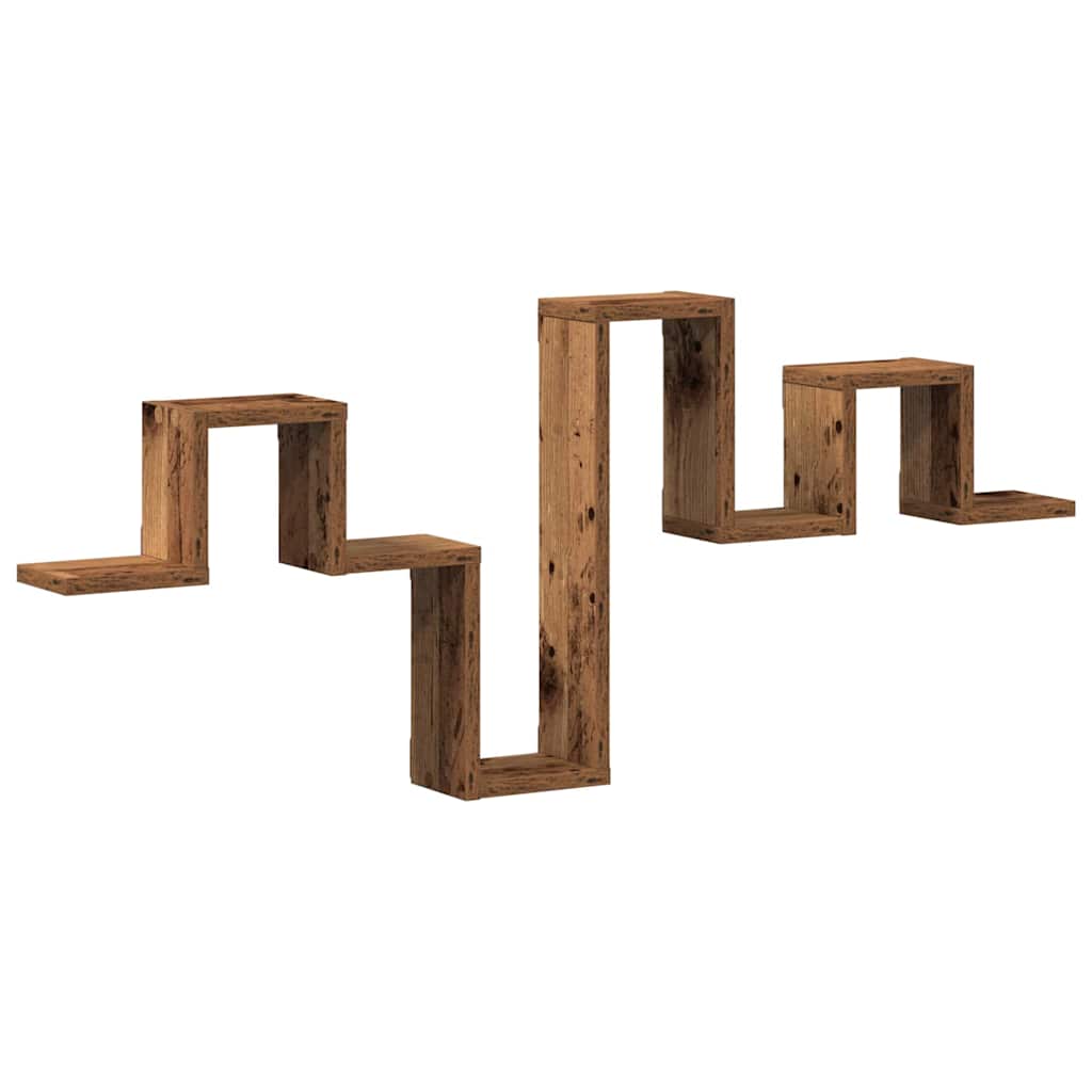 Vegghylle Veggmontert Gammelt tre 104,5 x 43 x 10 cm