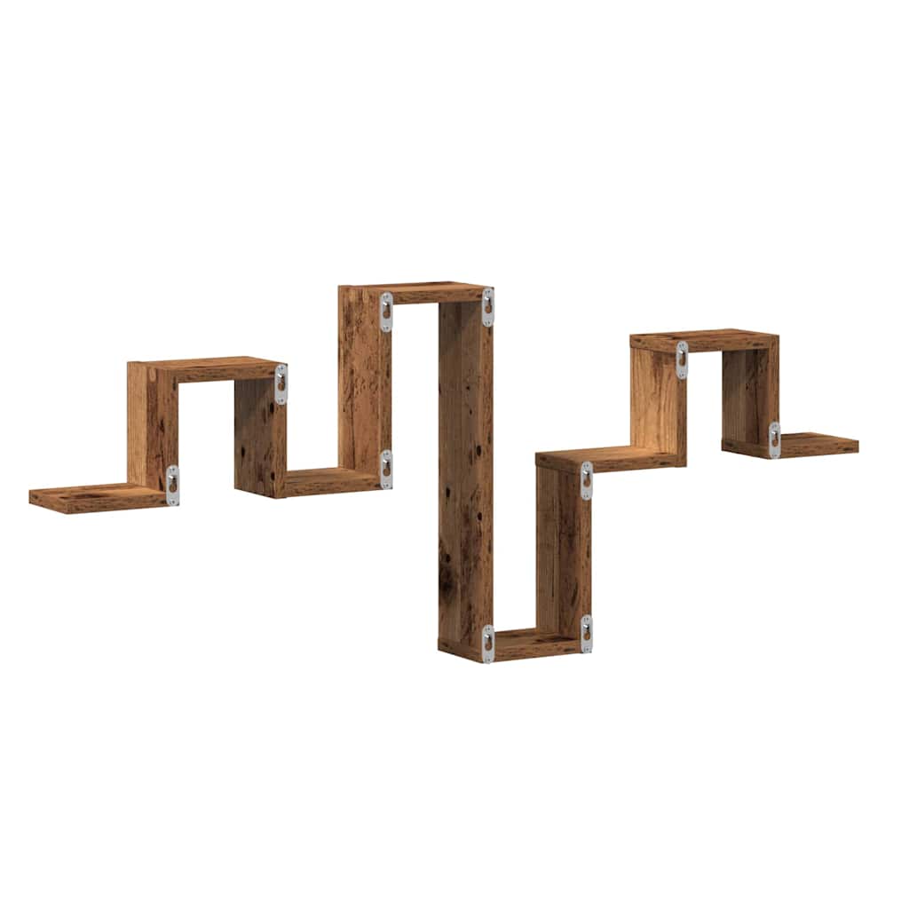 Vegghylle Veggmontert Gammelt tre 104,5 x 43 x 10 cm