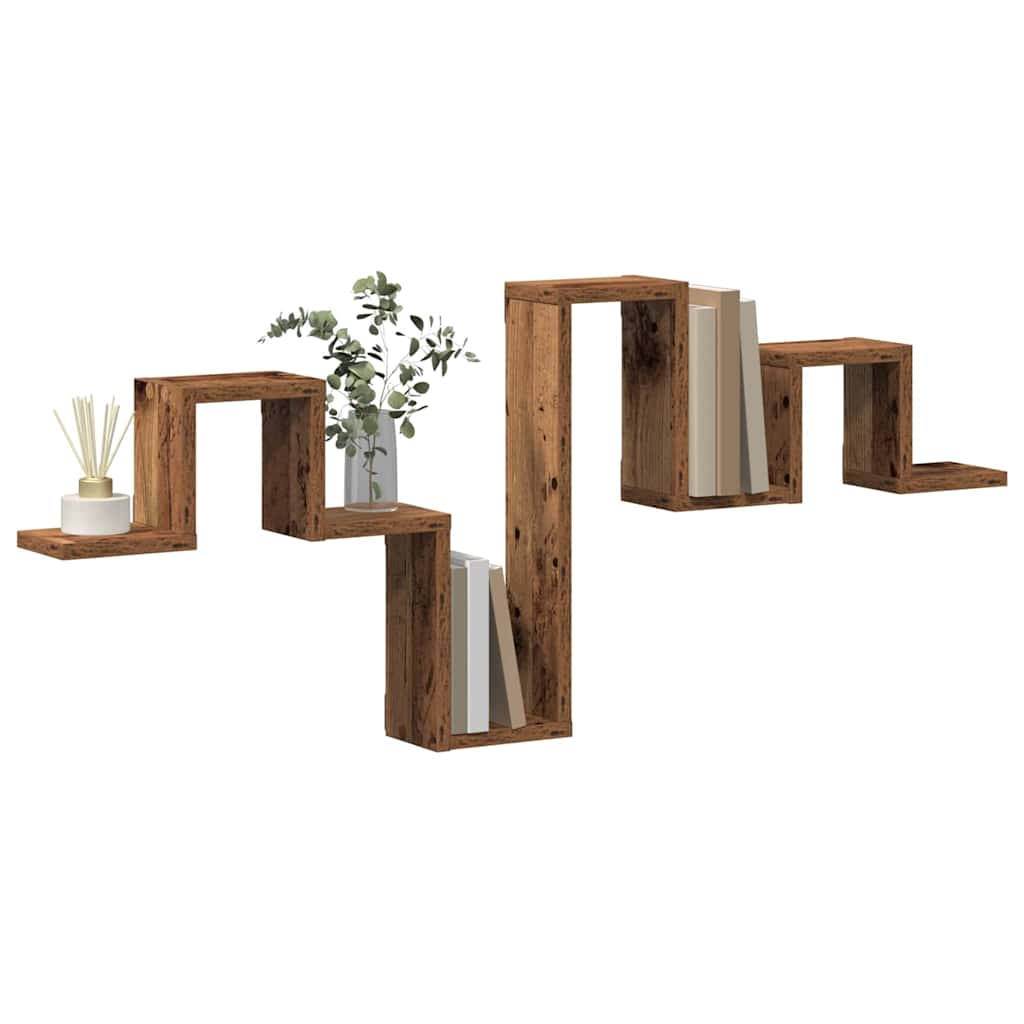 Vegghylle Veggmontert Gammelt tre 104,5 x 43 x 10 cm