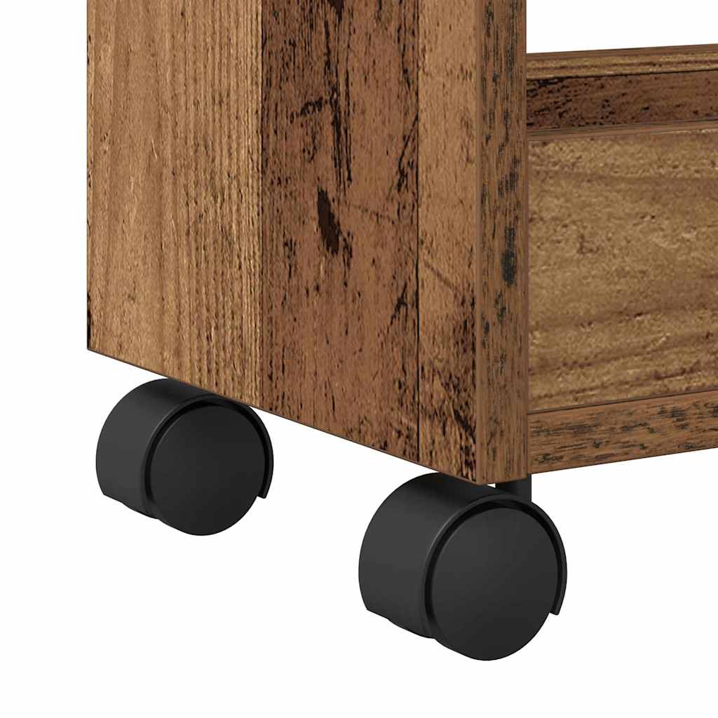 Kabinett med hjul Gammelt tre 60 x 22 x 79 cm