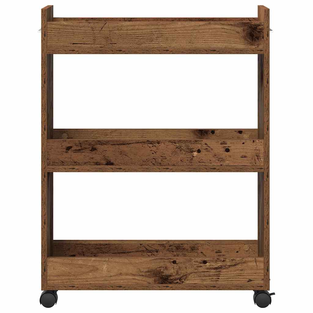 Kabinett med hjul Gammelt tre 60 x 22 x 79 cm