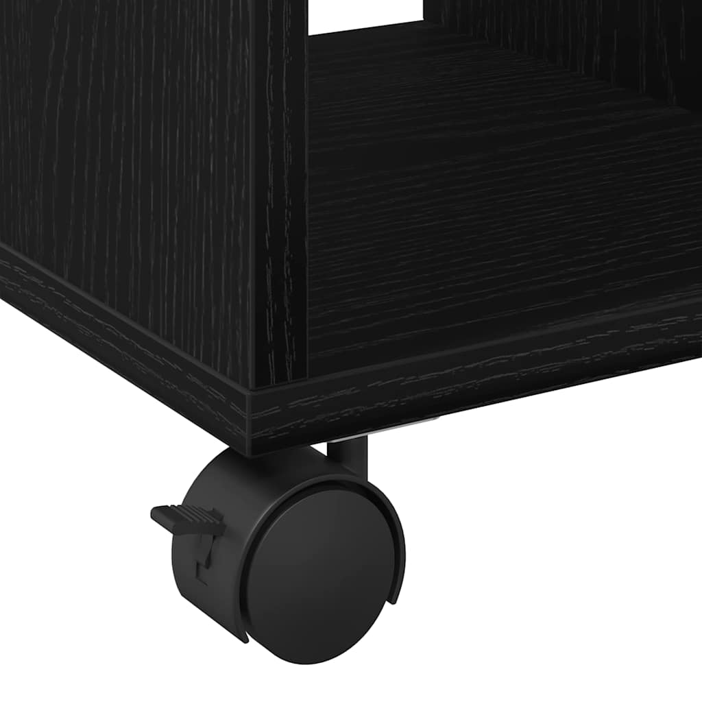 Sidebord med hylle Svart eik 50 x 30 x 55 cm Konstruert tre