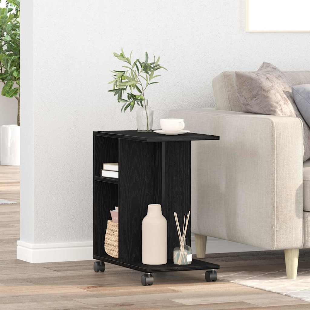 Sidebord med hylle Svart eik 50 x 30 x 55 cm Konstruert tre
