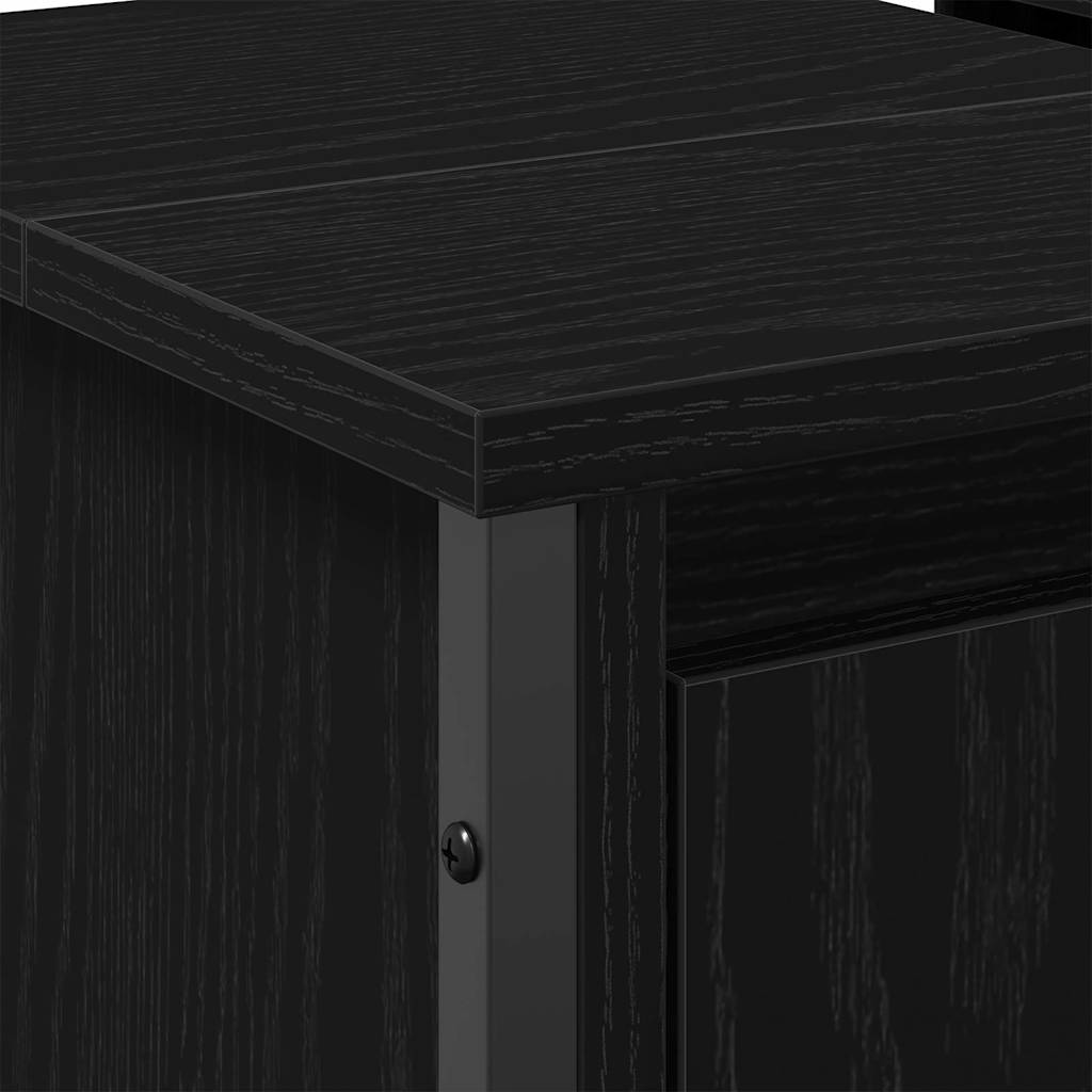 Baderomsvaskeskap Svart Eik 60 x 35 x 60 cm Konstruert tre
