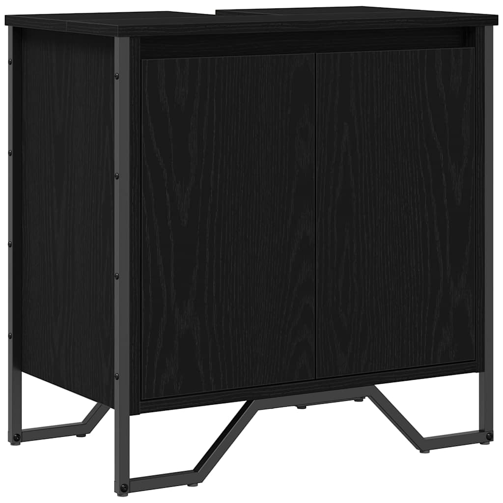 Baderomsvaskeskap Svart Eik 60 x 35 x 60 cm Konstruert tre