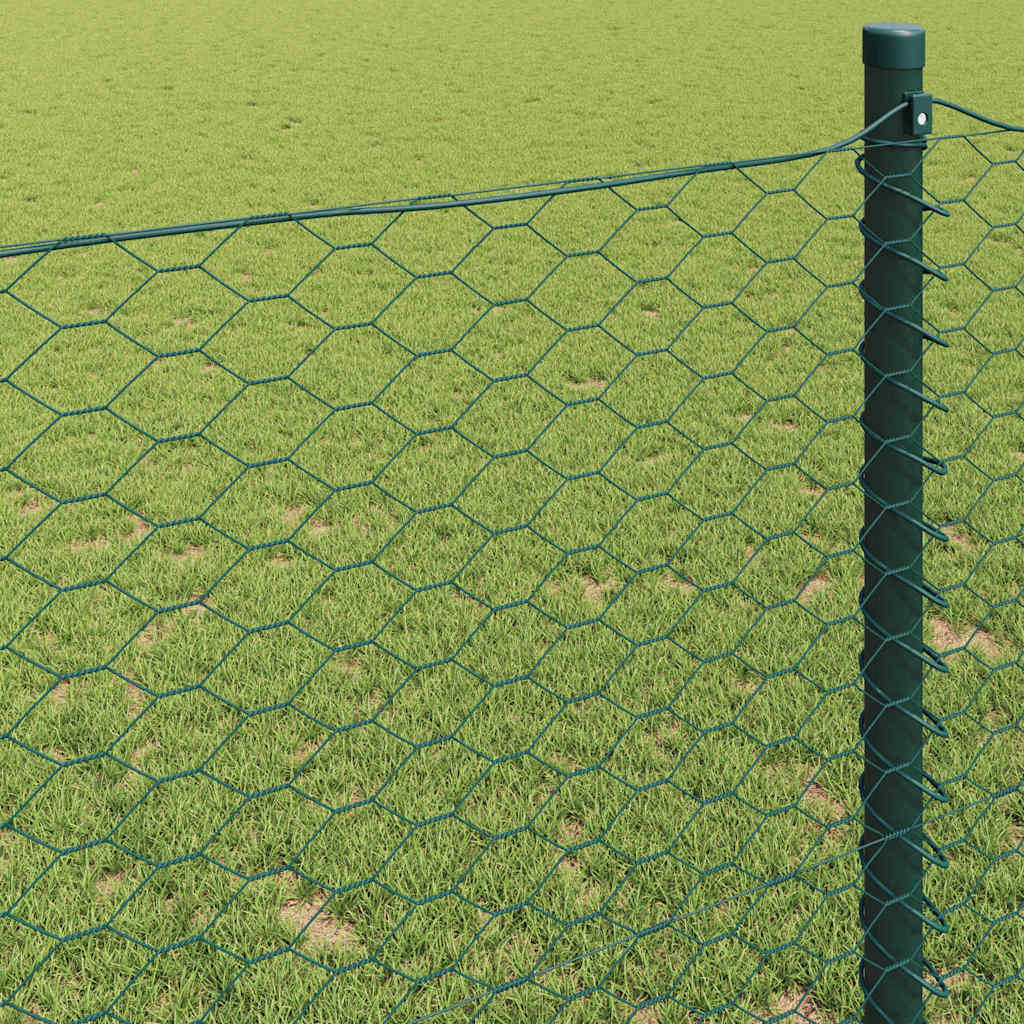 Sekskantet gjerde grønn 0,5 x 50 m PVC vidaXL