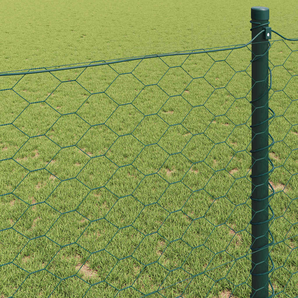 Sekskantet gjerde grønn 0,6 x 50 m PVC