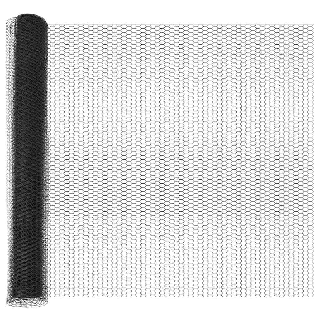 Sekskantet gjerde Grå 1 x 50 m PVC