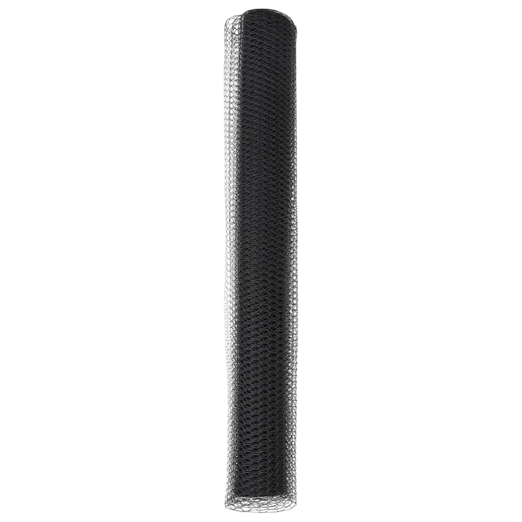 Sekskantet gjerde Grå 1 x 50 m PVC