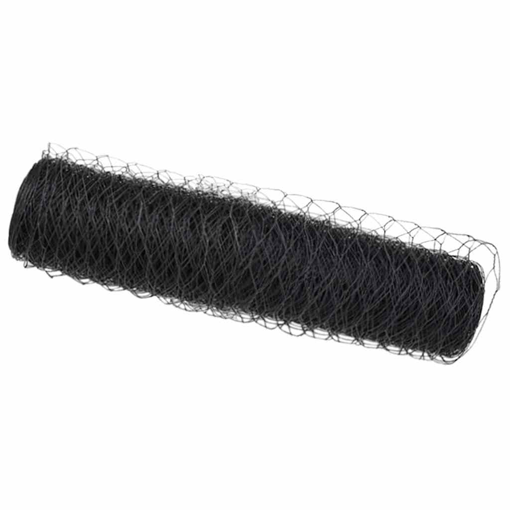 Sekskantet gjerde Grå 0,8 x 100 m PVC