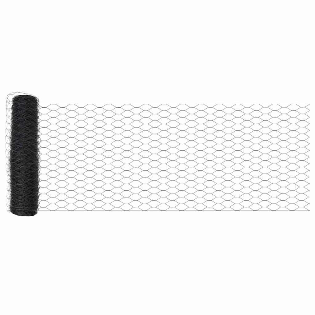 Sekskantet gjerde Grå 0,8 x 100 m PVC