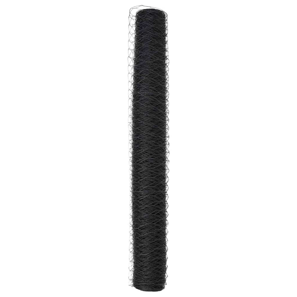 Sekskantet gjerde Grå 1,2 x 100 m PVC