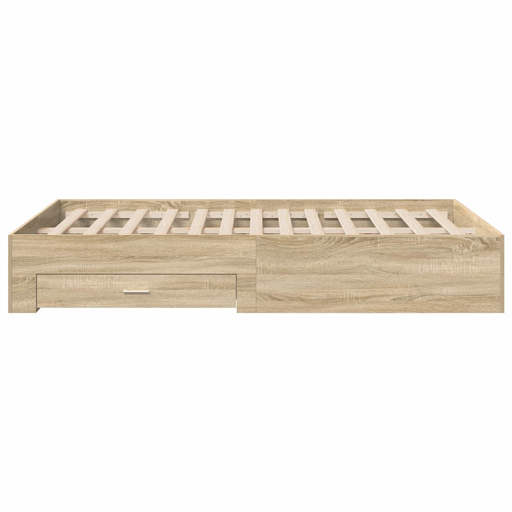 Sengestamme med skuff Brun 120 x 190 cm Konstruert tre vidaXL