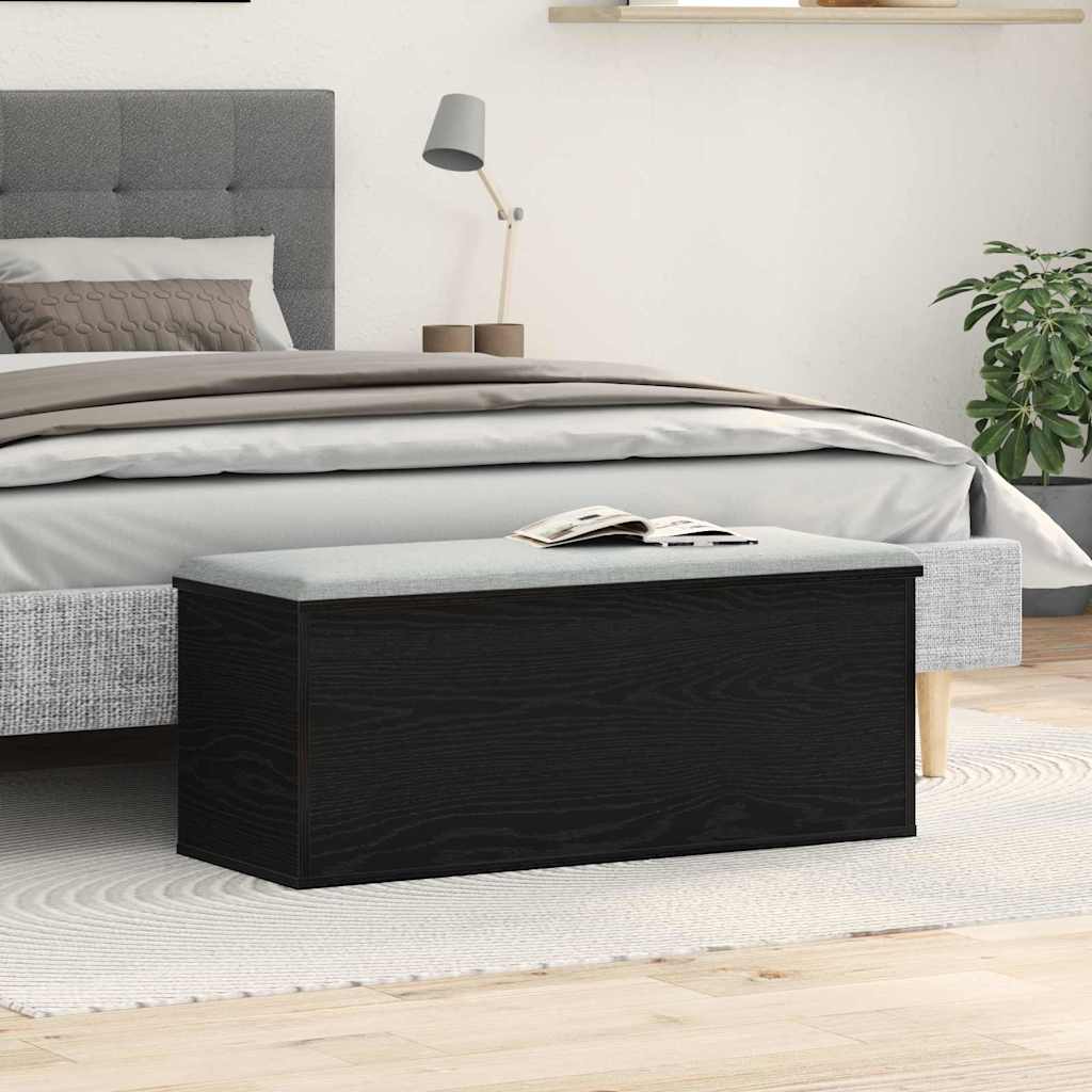 Lagringsboks Svart Eik 90 x 35 x 35 cm Konstruert tre