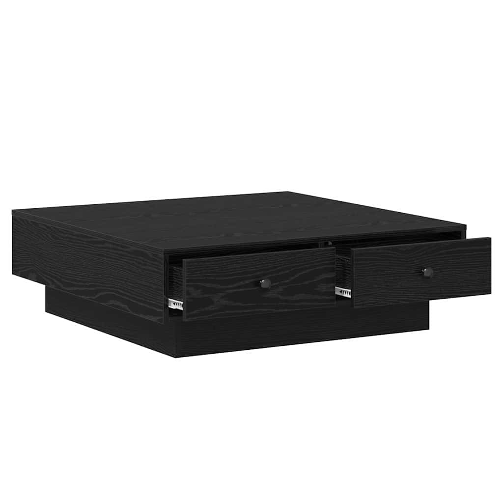 Kaffebord Svart Eik 90 x 90 x 28 cm Konstruert tre